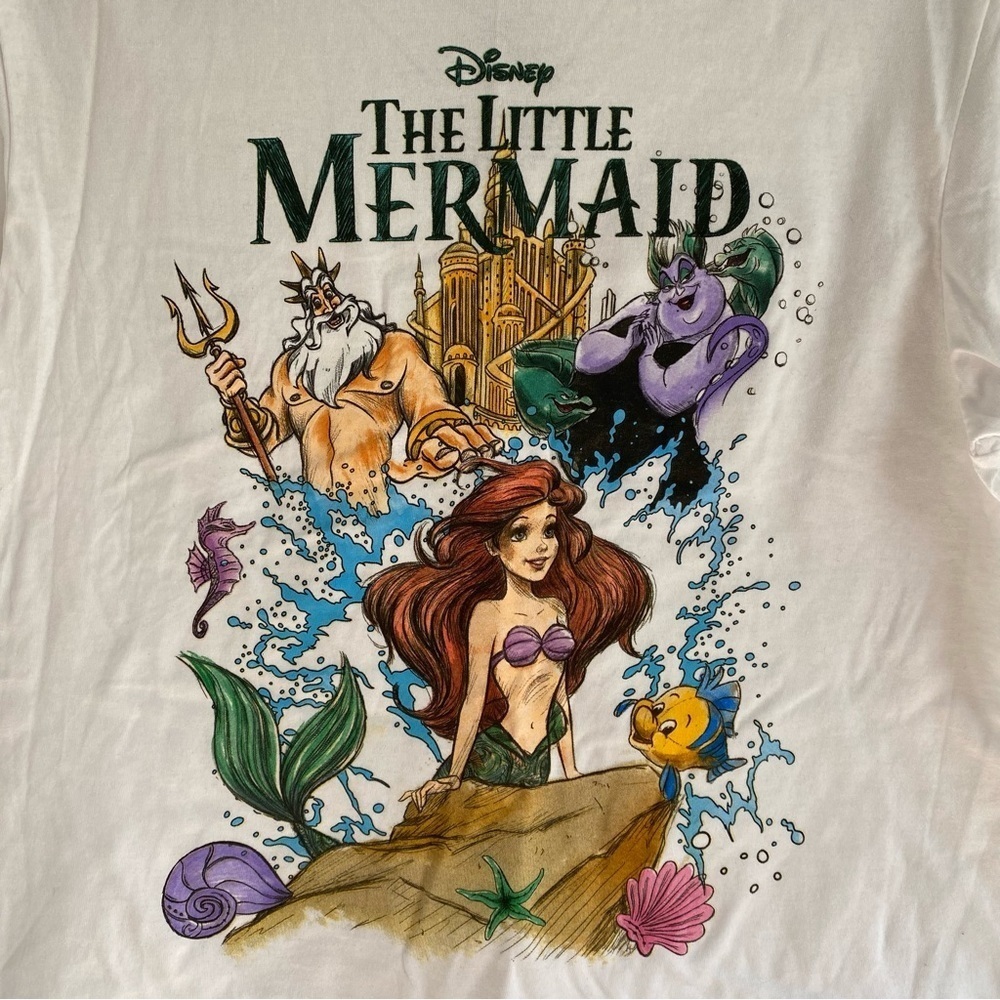 NWOT Disney Little Mermaid Crop Graphic Tee - Picture 5 of 5